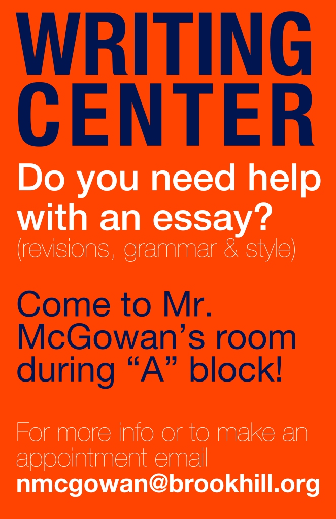 writing center poster